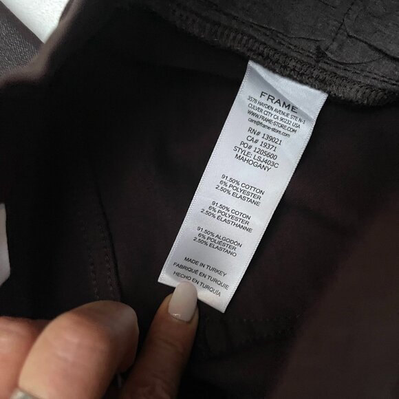 NWT $253 Frame le skinny de Jeanne coated black stretchy jeans 25 - Picture 7 of 12